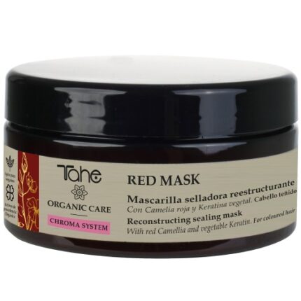 TAHE ORGANIC CARE CHROMA SYSTEM – Red Sealing Mask – Maska do włosów farbowanych z czerwoną kamelią, keratyną roślinną i witaminą C 300 ml